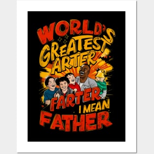 Worlds Best Farter I Mean Father Funny Fathers Day dog Dad Posters and Art